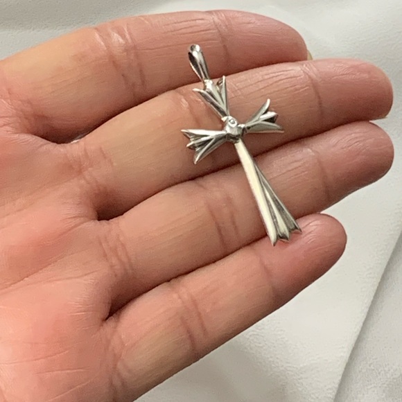 Vintage 925 Sterling Silver Cross Pendant - Picture 4 of 8